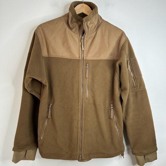 Condor Jacket Mens Medium Coyote Brown Alpha Fleece Tactical Zip Pockets 601 - Picture 1 of 11